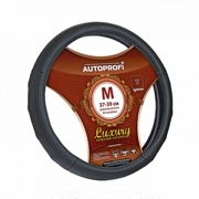 AUTOPROFI AP1030BKBKM Кожаная оплётка руля AUTOPROFI AP-1030 BK/BK (M)